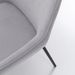 Chaise avec accoudoirs tissu gris clair et pieds métal noir Omery - Lot de 4 - Photo n°3