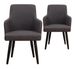 Chaise avec accoudoirs tissu gris foncé et pieds métal noir Jaya - Lot de 2 2 - Photo n°1