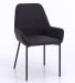 Chaise avec accoudoirs tissu gris foncé et pieds métal noir Omery - Lot de 4 - Photo n°1