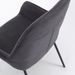 Chaise avec accoudoirs tissu gris foncé et pieds métal noir Omery - Lot de 4 - Photo n°3