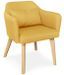 Chaise avec accoudoirs tissu jaune et pieds bois clair Biggie - Photo n°1
