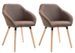 Chaise avec accoudoirs tissu marron et pieds bois clair Packie - Lot de 2 - Photo n°1