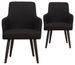 Chaise avec accoudoirs tissu noir et pieds métal noir Jaya - Lot de 2 - Photo n°1