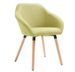 Chaise avec accoudoirs tissu vert et pieds bois clair Packie - Lot de 2 - Photo n°2