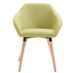 Chaise avec accoudoirs tissu vert et pieds bois clair Packie - Lot de 4 - Photo n°4