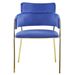 Chaise avec accoudoirs velours bleu et pieds métal doré Alexi - Lot de 2 - Photo n°3