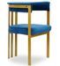 Chaise avec accoudoirs velours bleu et pieds métal doré Sofiane - Lot de 2 - Photo n°2