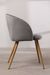 Chaise avec accoudoirs velours gris clair et pieds métal imitation bois Vida - Photo n°2