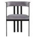 Chaise avec accoudoirs velours gris et pieds métal noir Sofiane - Lot de 2 - Photo n°3