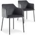 Chaise avec accoudoirs velours gris et pieds métal noir Uda - Lot de 2 - Photo n°1