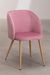 Chaise avec accoudoirs velours rose clair et pieds métal imitation bois Vida - Photo n°2