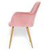 Chaise avec accoudoirs velours rose et métal doré Lucy - Photo n°2
