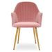 Chaise avec accoudoirs velours rose et métal doré Lucy - Lot de 2 - Photo n°2
