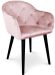 Chaise avec accoudoirs velours rose Honor - Photo n°1