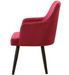 Chaise avec accoudoirs velours rouge et pieds métal noir Jaya - Lot de 2 - Photo n°3