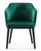 Chaise avec accoudoirs velours vert et pieds bois massif noir Caleido - Photo n°2