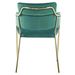 Chaise avec accoudoirs velours vert et pieds métal doré Alexi - Lot de 2 - Photo n°5