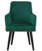 Chaise avec accoudoirs velours vert et pieds métal noir Jaya - Lot de 2 - Photo n°2