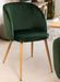 Chaise avec accoudoirs velours vert foncé et pieds métal imitation bois Vida - Photo n°1