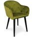 Chaise avec accoudoirs velours vert kaki Honor - Photo n°1