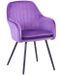 Chaise avec accoudoirs velours violet et pieds bois noir Lora - Lot de 2 - Photo n°1