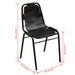 Chaise avec assise en cuir noir et pieds métal noir Astide - Lot de 2 - Photo n°5