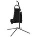 Chaise balançoire de jardin et coussin noir tissu Oxford/acier - Photo n°5