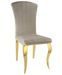 Chaise baroque en velours et pieds métal doré brillant Kania - lot de 6 - Photo n°4