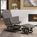 Chaise berçante avec repose-pied Gris foncé Tissu - Photo n°1