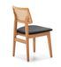 Chaise bois massif avec cuir et rotin naturel Mamy - Photo n°3