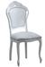 Chaise bois laqué blanc et assise tissu doux gris clair Verko - Photo n°1