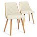 Chaise bois naturel et assise tissu beige Pako - Lot de 2 - Photo n°1