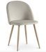 Chaise BOMANE style scandinave - Assise en velours et pieds en métal effet bois clair - Photo n°1