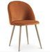 Chaise BOMANE style scandinave - Assise en velours et pieds en métal effet bois clair - Photo n°1