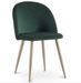 Chaise BOMANE style scandinave - Assise en velours et pieds en métal effet bois clair - Photo n°1