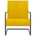 Chaise cantilever Jaune moutarde Velours - Photo n°2