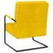 Chaise cantilever Jaune moutarde Velours - Photo n°4