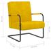 Chaise cantilever Jaune moutarde Velours - Photo n°6