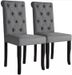 Chaise capitonnée tissu gris et pieds bois massif Ciréam - Lot de 2 - Photo n°1