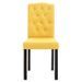 Chaise capitonnée tissu jaune et pieds bois noir Billa - Lot de 2 - Photo n°3