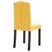 Chaise capitonnée tissu jaune et pieds bois noir Billa - Lot de 2 - Photo n°5