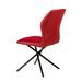 Chaise confortable tissu rouge rembourré et pieds croisés métal noir Klea - Photo n°2