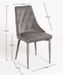 Chaise confortable velours et structure en bois gris Volki - Lot de 2 - Photo n°4