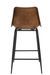 Chaise de bar cuir et métal marron Jo assise 70 cm - Photo n°4