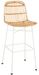 Chaise de bar en rotin naturel et blanc Emile L 47 cm - Photo n°1