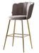Chaise de bar moderne velours et pieds métal doré Pétale - Lot de 2 - Photo n°1