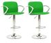 Chaise de bar réglable simili cuir vert Kisto - Lot de 2 - Photo n°1