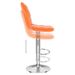 Chaise de bar réglable simili orange et métal chromé Noria - Photo n°4
