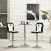 Chaise de bar simili cuir noir et blanc pied métal chromé Kix - Photo n°5