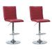Chaise de bar simili cuir rouge bordeaux et métal chromé Rand - Lot de 2 - Photo n°1